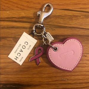 NWT Coach breast cancer key chain